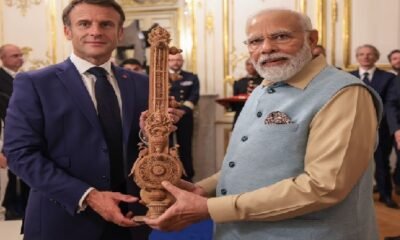 Modi France Visit: PM Modi gifted sandalwood star to Macron