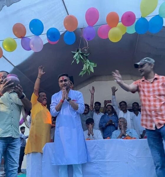 MP News: BJP candidate Kamakhya Pratap Singh participated in Matki Fod Dadi Khana Mahotsav in village Madhopur