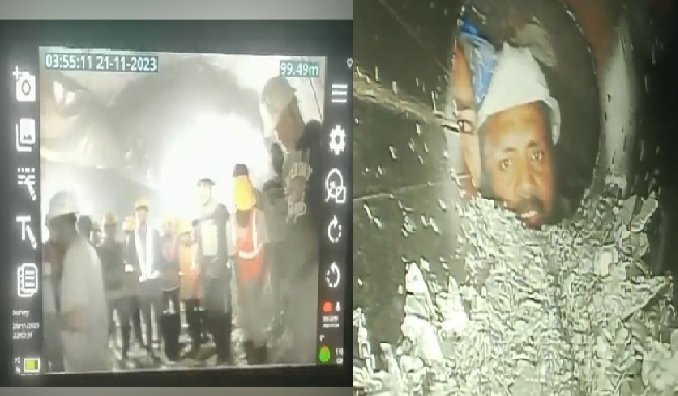 Uttarakashi Tunnel Collapse: First video of workers trapped in the tunnel surfaced