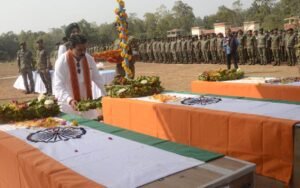 CG News: CM Sai and Home Minister Sharma paid tribute to the martyred soldiers, CM said - Naxalites were frightened by the establishment of the camp