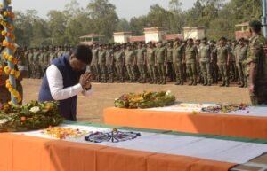 CG News: CM Sai and Home Minister Sharma paid tribute to the martyred soldiers, CM said - Naxalites were frightened by the establishment of the camp