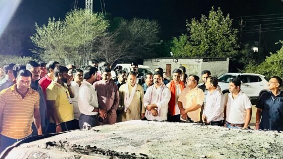 Chhattisgarh: Deputy CM Vijay Sharma reached Balodabazar late night, took stock of the incident of vandalism and arson