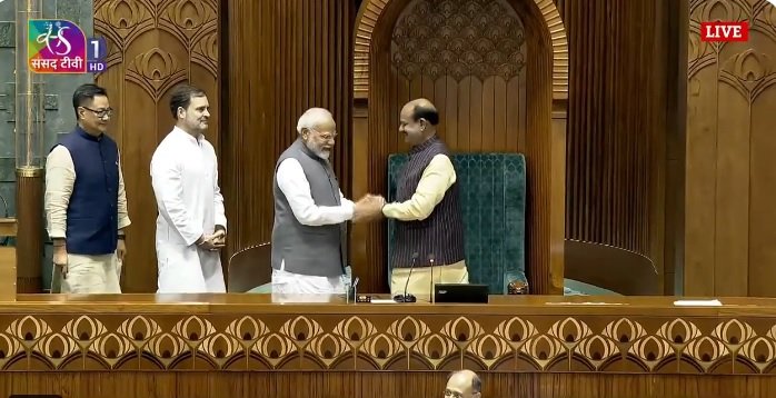 Loksabha Speaker: Om Birla elected Speaker of 18th Lok Sabha, Modi-Rahul took him to the seat