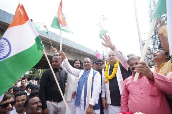 Chhattisgarh: Chief Minister Sai participated in the tiranga rally in Rajnandgaon today, flagged off the rally