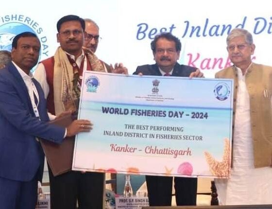 Chhattisgarh: Kanker district gets national award for best inland district, gets honor for fisheries