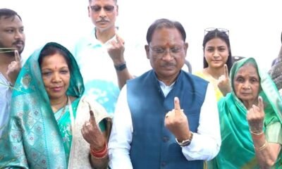 Chhattisgarh: Chief Minister Sai voted in the third phase of Panchayat elections, participated in the great festival of democracy