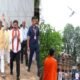 Chhattisgarh: CM Sai, Deputy CM and Speaker Raman Singh showered flowers on Kanwariyas in Bhoramdev from a helicopter