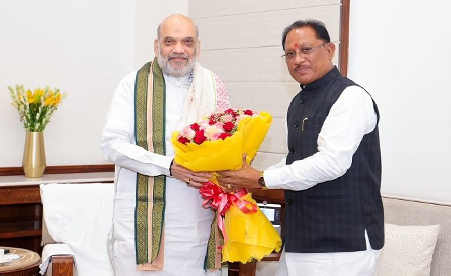 New Delhi: Chief Minister Sai met Union Home Minister Amit Shah, gave information about Naxal eradication campaigns and achievements