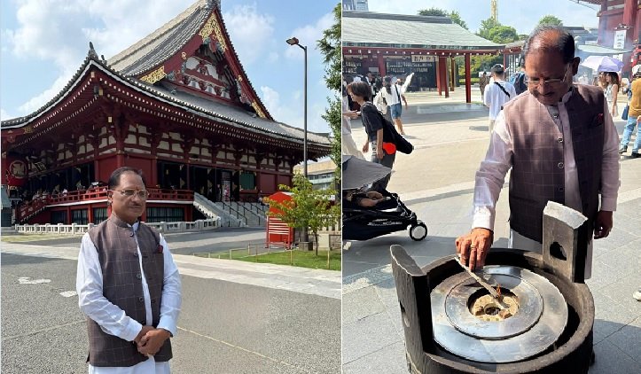 Chhattisgarh: Chief Minister Sai arrives in Japan, offers prayers at historic Asakusa Temple in Tokyo