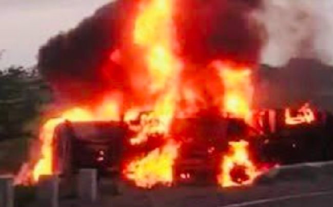 Punjab: Fire erupts after LPG tanker collides with pickup, houses and shops on fire, 4 dead, 25 seriously burnt