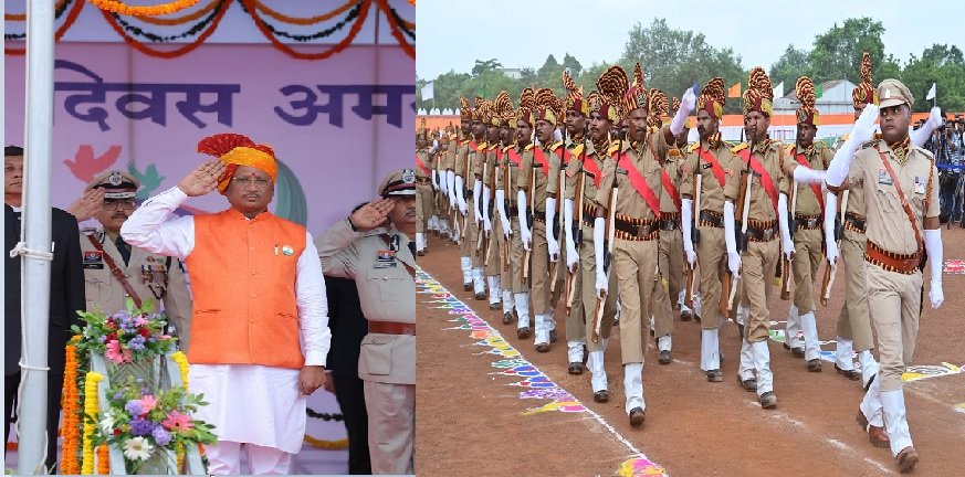 79th independence day: Chief Minister Sai announced the implementation of Police Commissioner System in Raipur, announced many big schemes in his address