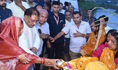 Jashpur: Chief Minister Sai offered prayers to the Sun at Duldula Chhath Ghat in Jashpur and announced the beautification of the ghat