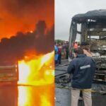 Kurnool Bus Fire Accident: बस में लगी भीषण आग, 20 जिंदा जले, बाइक के फ्यूल टैंक से टकराने पर लगी आग Kurnool Bus Fire Accident: Bus catches fire, 20 burnt alive, fire started when bike hits fuel tank