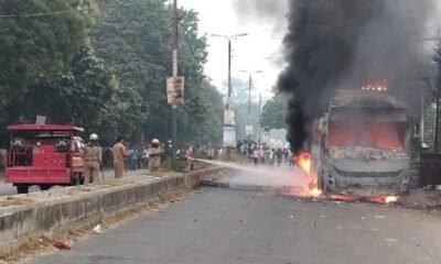 UP News: Sleeper bus catches fire, major accident averted, some passengers suffer minor burns