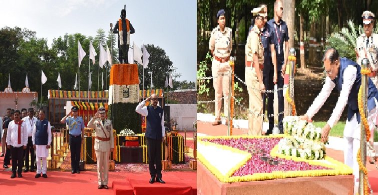 Chhattisgarh: Governor Deka and Chief Minister Sai participated in the Police Memorial Day parade and paid emotional tribute to the martyred soldiers at the Martyrs' Memorial