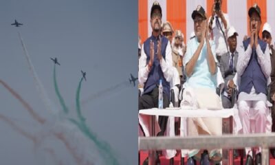 Chhattisgarh: Air Force planes performed acrobatics in the skies of Naya Raipur, people were mesmerized by the thrilling air show