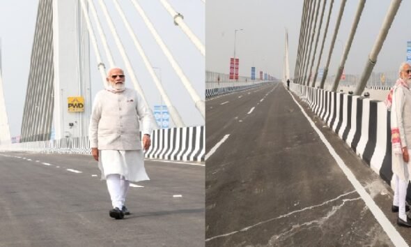 PM Modi Assam: PM Modi landed on the highway in Assam from an Air Force plane, said- Congress gives a platform to those with anti-national thinking