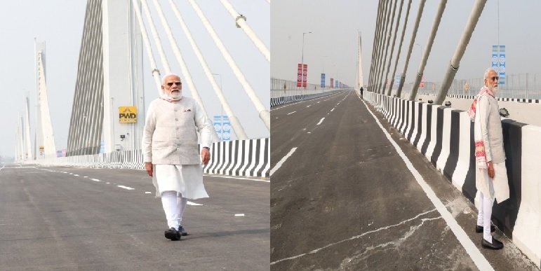 PM Modi Assam: PM Modi landed on the highway in Assam from an Air Force plane, said- Congress gives a platform to those with anti-national thinking