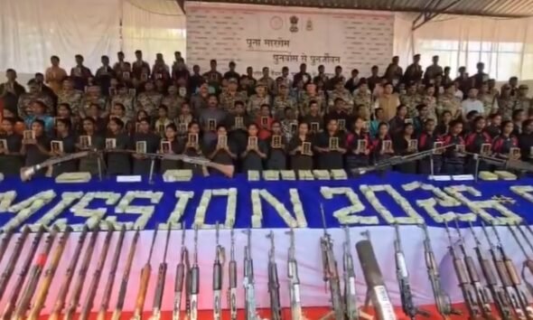 bastar naxal surrender 2026, jagdalpur naxalite surrender, chhattisgarh naxal news, 108 naxalites surrender bastar