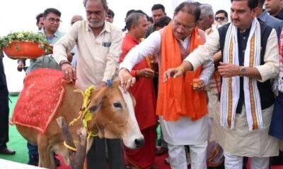 chhattisgarh gaudham yojana, vishnu deo sai gaudham launch, surabhi gaudham chhattisgarh, cow protection scheme cg, bilaspur lakhasar gaudham news