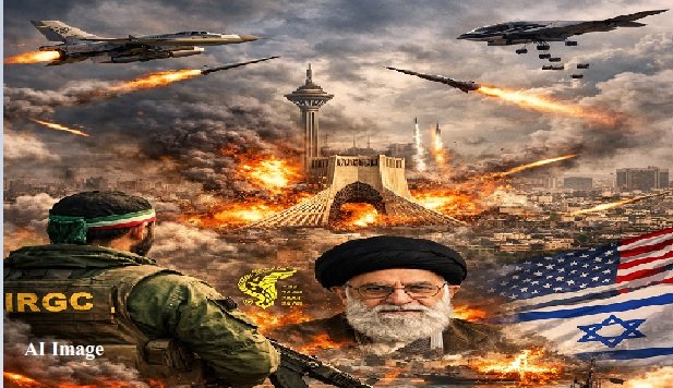 Iran Israel War, US Iran Attack, IRGC Headquarters Strike, Ali Khamenei Death, Middle East Conflict, Donald Trump Statement, Tehran Missile Attack