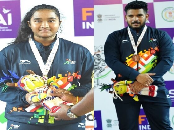 Chhattisgarh players Khelo India 2026, Rishika Kashyap silver medal, Lucky Babu Markam bronze, tribal games weightlifting results, Raipur sports news, Chhattisgarh sports achievement, Khelo India Tribal Games performance