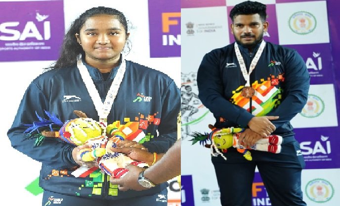 Chhattisgarh players Khelo India 2026, Rishika Kashyap silver medal, Lucky Babu Markam bronze, tribal games weightlifting results, Raipur sports news, Chhattisgarh sports achievement, Khelo India Tribal Games performance