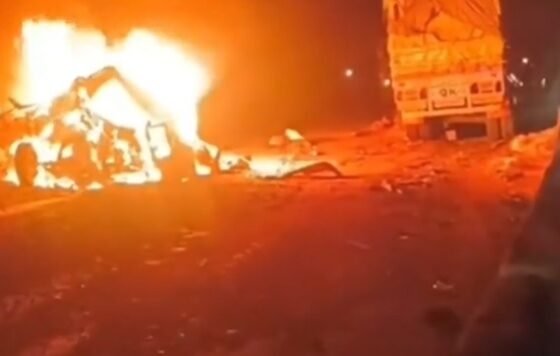 Mirzapur accident news, UP road accident 2026, Bolero fire accident, truck brake fail accident, Maihar family accident, India road tragedy, Mirzapur highway accident
