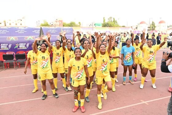 chhattisgarh women football gold, khelo india tribal games 2026 football, kiran pisda goal, raipur football final, chhattisgarh sports news, tribal games football result, india women football news