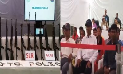 तेलंगाना माओवादी सरेंडर, Maoist surrender Telangana, PLGA news, naxal news India, B Shivdhar Reddy, Maoist weapons surrender, security forces India