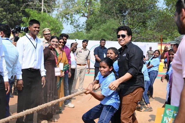 Sachin Tendulkar Bastar visit, Chhattisgarh sports development, Maidan Cup campaign, Dantewada news, tribal youth sports, Vishnu Deo Sai statement, Bastar development news