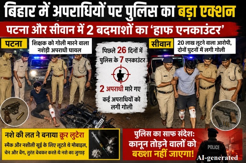 Bihar Encounter, Patna Encounter, Siwan Encounter, Bihar Police Action, Half Encounter, Patna Crime News, Siwan Loot Case, Bihar Crime, Police Encounter News, Bihar Breaking News