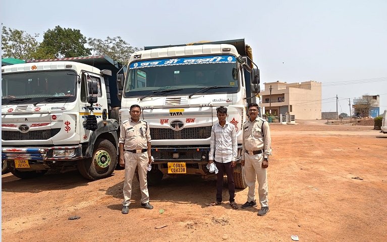 Chhattisgarh illegal mining, Raipur mining raid, sand transport case, mining department action, illegal transport Chhattisgarh, Vishnu Deo Sai, mining news CG, हाईवा जब्त, रेत परिवहन, खनिज विभाग