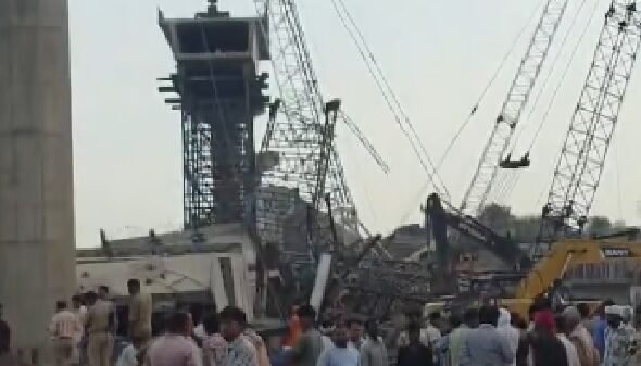 Hamirpur bridge collapse, Betwa river bridge accident, Uttar Pradesh bridge accident, Hamirpur news, labourers death bridge collapse, SDRF rescue, under construction bridge accident, UP bridge corporation, bridge slab collapse, हमीरपुर पुल हादसा