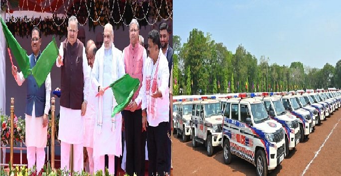 Amit Shah, Dial 112 Chhattisgarh, AI Emergency Service, Forensic Mobile Van, Vishnu Deo Sai, Vijay Sharma, Raipur News, Chhattisgarh Police, Bharatiya Nagarik Suraksha Sanhita, Emergency Response System