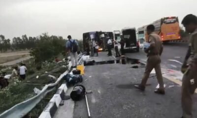 Unnao bus accident, Lucknow Agra Expressway accident, double decker bus overturned, Uttar Pradesh road accident, Yogi Adityanath, Siwan police, bus accident today, Lucknow Trauma Centre, highway accident India, उन्नाव बस हादसा