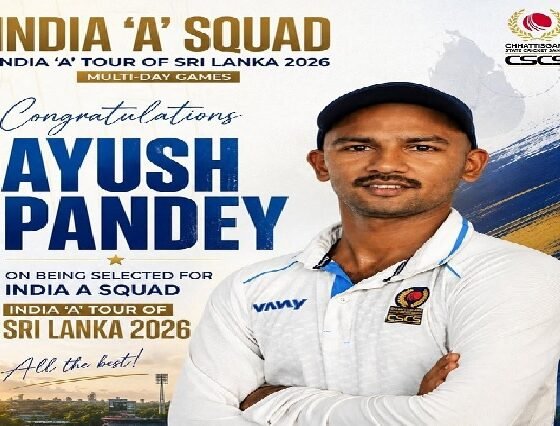 आयुष पांडेय, Ayush Pandey, India A Team, Chhattisgarh Cricket, India A vs Sri Lanka A, Ranji Trophy, NCA, Chhattisgarh Cricketer, Cricket News, Team India