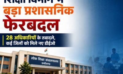 Chhattisgarh Education Department, School Education Department CG, Education Transfer List, DEO Transfer Chhattisgarh, Gajendra Yadav, Raipur DEO, Bilaspur DEO, Education News Chhattisgarh, School Education Transfer, Chhattisgarh Government