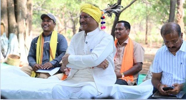 Vishnu Deo Sai Garpa visit, Abujhmad development news, Narayanpur CM visit, Garpa Jan Chaupal, Bastar development, Vishnu Deo Sai latest news, Abujhmad road project, Garpa police station, CM SuShasan Tihar, Chhattisgarh tribal development