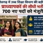 Raipur: छत्तीसगढ़ में उच्च शिक्षा विभाग की बड़ी भर्ती, 595 प्राध्यापकों की सीधी भर्ती शुरू, 700 नए पदों को मंजूरी छत्तीसगढ़, उच्च शिक्षा विभाग, प्राध्यापक भर्ती, CG SET 2026, सहायक प्राध्यापक, सरकारी नौकरी, छत्तीसगढ़ भर्ती, कॉलेज भर्ती, ग्रंथपाल भर्ती, क्रीड़ाधिकारी, रायपुर, Higher Education Chhattisgarh