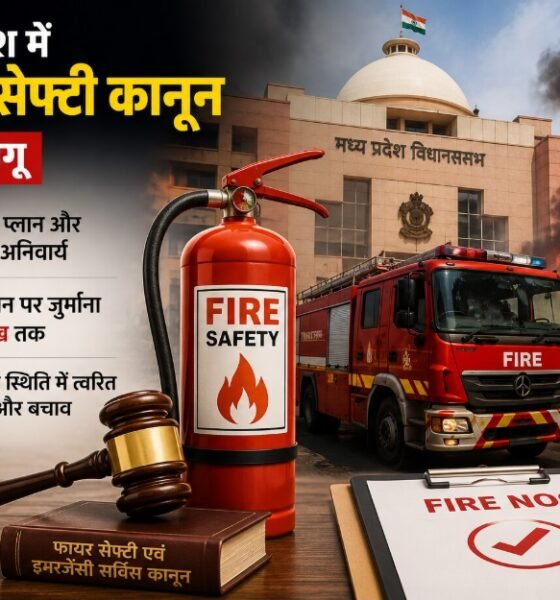 मध्य प्रदेश फायर सेफ्टी कानून, Fire Safety Bill MP, फायर NOC, फायर सेफ्टी नियम, 5 लाख जुर्माना, मध्य प्रदेश विधानसभा, Fire Safety Act, Fire NOC Rules, भोपाल न्यूज, MP News, Fire Department, Building Safety