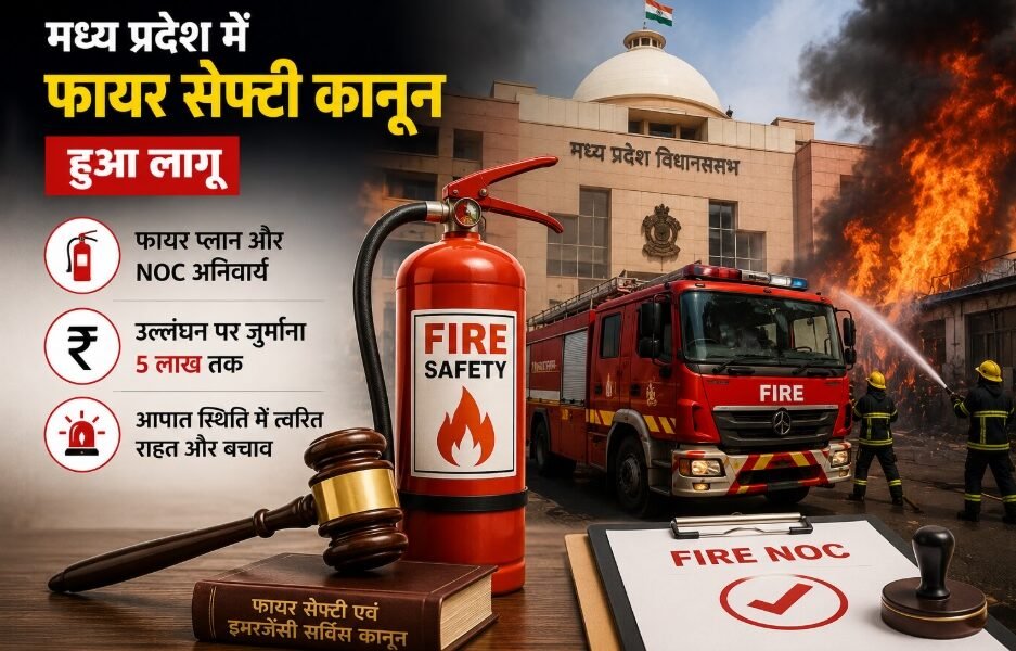 मध्य प्रदेश फायर सेफ्टी कानून, Fire Safety Bill MP, फायर NOC, फायर सेफ्टी नियम, 5 लाख जुर्माना, मध्य प्रदेश विधानसभा, Fire Safety Act, Fire NOC Rules, भोपाल न्यूज, MP News, Fire Department, Building Safety