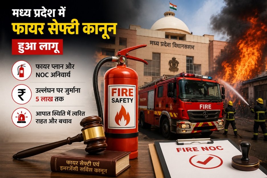 मध्य प्रदेश फायर सेफ्टी कानून, Fire Safety Bill MP, फायर NOC, फायर सेफ्टी नियम, 5 लाख जुर्माना, मध्य प्रदेश विधानसभा, Fire Safety Act, Fire NOC Rules, भोपाल न्यूज, MP News, Fire Department, Building Safety