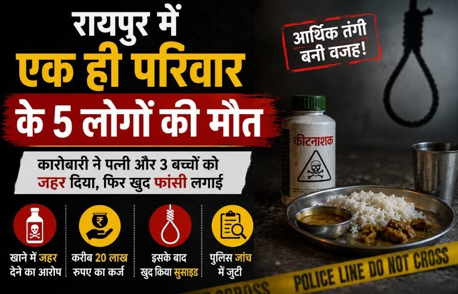 रायपुर, टिकरापारा, संजय नगर, परिवार की मौत, बैटरी कारोबारी, कर्ज, आर्थिक तंगी, छत्तीसगढ़ समाचार, Raipur News, Chhattisgarh News