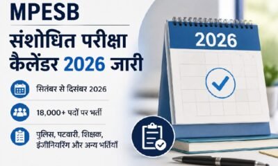 MPESB Revised Exam Calendar 2026, MPESB Exam Calendar, MP Police Constable Recruitment 2026, Patwari Recruitment, Panchayat Secretary Recruitment, Agriculture Extension Officer, MP Government Jobs, MPESB News, Madhya Pradesh Jobs, Hindi News