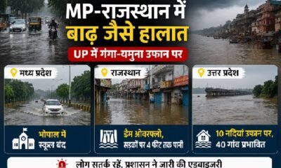 भारी बारिश, बाढ़, मध्य प्रदेश बारिश, भोपाल बारिश, राजस्थान बारिश, जयपुर बारिश, बाड़मेर बारिश, उत्तर प्रदेश बाढ़, गंगा नदी, यमुना नदी, वाराणसी बाढ़, मणिकर्णिका घाट, IMD Weather, Heavy Rain India, Flood News, Monsoon 2026