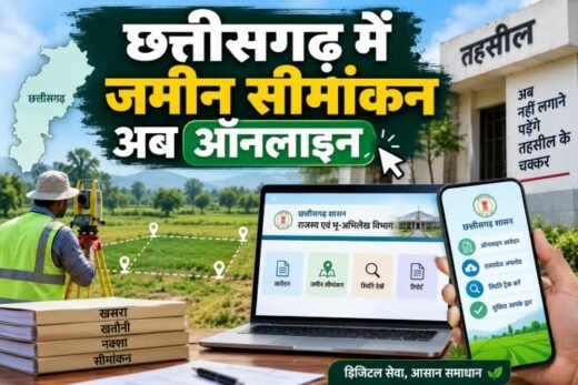 जमीन सीमांकन ऑनलाइन, Chhattisgarh Land Demarcation, छत्तीसगढ़ सीमांकन, जमीन की नाप जोख, तहसील के चक्कर खत्म, सेवा सेतु, CSC चॉइस सेंटर, डिजिटल छत्तीसगढ़, राजस्व विभाग छत्तीसगढ़