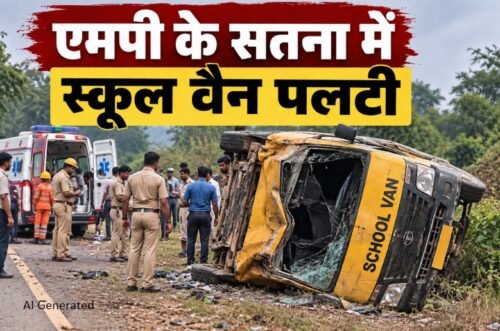 सतना स्कूल वैन हादसा, सतना स्कूल वैन पलटी, जैतवारा स्कूल वैन हादसा, दुदुआर स्कूल वैन दुर्घटना, ज्ञान स्थली स्कूल वैन, MP School Van Accident, Satna News