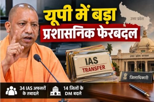 यूपी IAS तबादला, 34 IAS अफसरों के तबादले, 14 जिलों के DM बदले, दिव्यांशु पटेल बागपत DM, मुरादाबाद DM ट्रांसफर, कानपुर DM ट्रांसफर, UP IAS Transfer