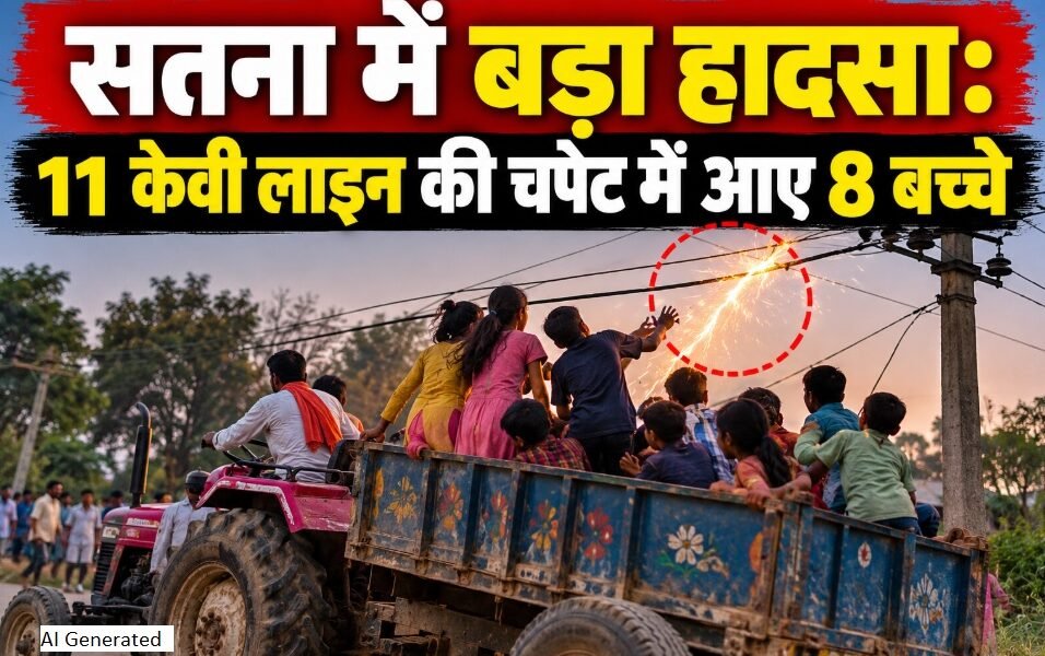 Satna News, Satna Accident News, Kothi Satna News, 11 KV बिजली लाइन हादसा, सतना करंट हादसा, पतेरिया गांव हादसा, दुर्गा विसर्जन हादसा, मध्य प्रदेश समाचार